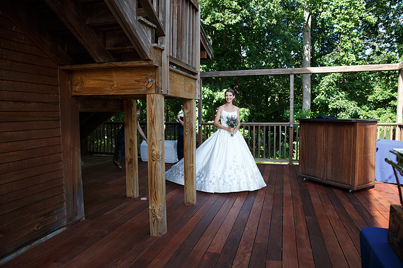 Bride & Groom first look at The Barn at Valhalla Chapel Hill