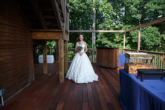 Bride & Groom first look at The Barn at Valhalla Chapel Hill