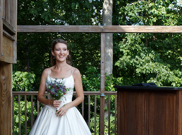 Bride & Groom first look at The Barn at Valhalla Chapel Hill
