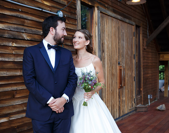 Bride & Groom first look at The Barn at Valhalla Chapel Hill