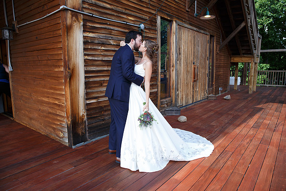 Bride & Groom first look at The Barn at Valhalla Chapel Hill