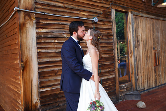 Bride & Groom first look at The Barn at Valhalla Chapel Hill