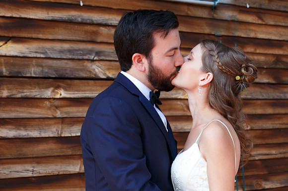 Bride & Groom first look at The Barn at Valhalla Chapel Hill