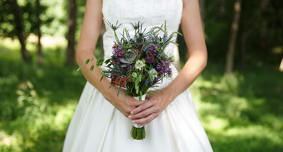 Bride & Groom June wedding at Valhalla Chapel Hill