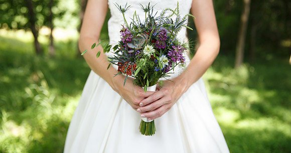 Bride & Groom June wedding at Valhalla Chapel Hill